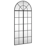 fekete ívelt vas fali tükör 60x130 cm