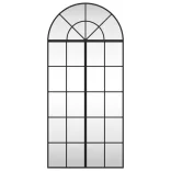 fekete ívelt vas fali tükör 60x130 cm