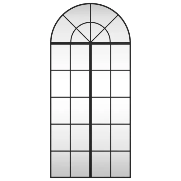 fekete ívelt vas fali tükör 60x130 cm