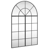 fekete ívelt vas fali tükör 80x120 cm