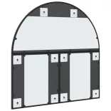 fekete ívelt vas fali tükör 80 x 80 cm