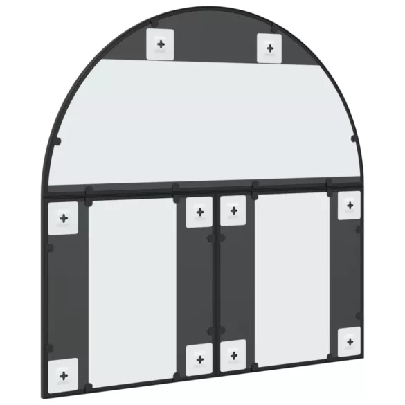 fekete ívelt vas fali tükör 80 x 80 cm
