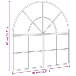 fekete ívelt vas fali tükör 80 x 80 cm