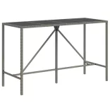 7 részes szürke polyrattan kerti bárszett párnákkal