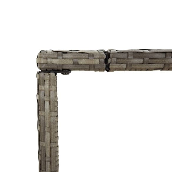 9 részes szürke polyrattan kerti bárszett párnával