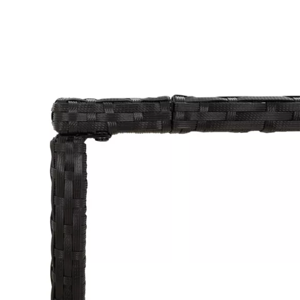 7 részes fekete polyrattan kerti bárszett párnákkal