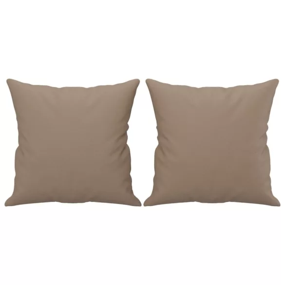 2 személyes cappuccino színű műbőr kanapé díszpárnákkal 120 cm