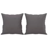 3 személyes szürke műbőr kanapé díszpárnákkal 180 cm