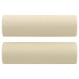 3 személyes krémszínű szövet kanapé díszpárnákkal 180 cm