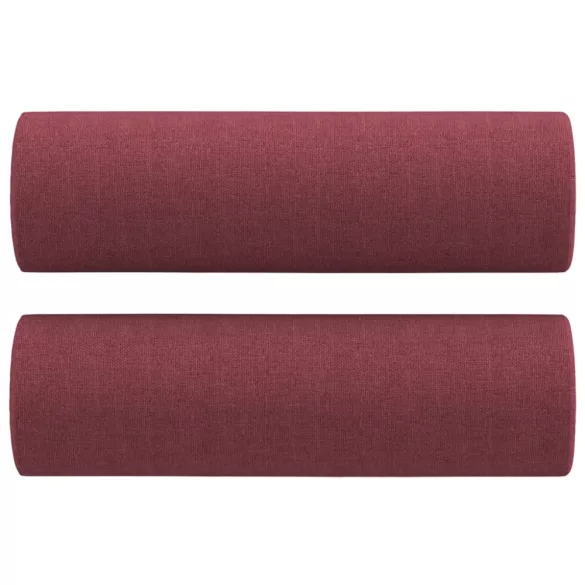 2 személyes bordó szövet kanapé díszpárnákkal 120 cm