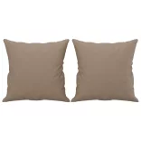 2 személyes cappuccino színű műbőr kanapé díszpárnákkal 120 cm