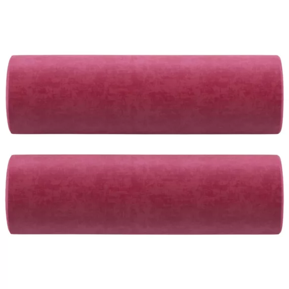 2 személyes bordó bársony kanapé díszpárnákkal 140 cm