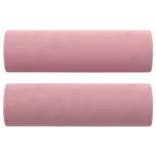 3 személyes rózsaszín bársony kanapé díszpárnákkal 180 cm