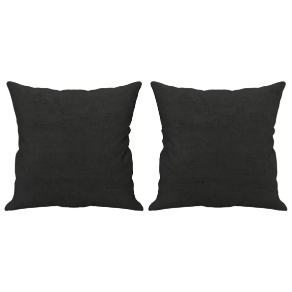 2 személyes fekete szövet kanapé díszpárnákkal 120 cm