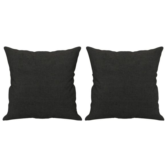 2 személyes fekete szövet kanapé díszpárnákkal 140 cm