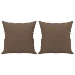 3 személyes barna szövet kanapé díszpárnákkal 180 cm