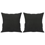 3 személyes fekete szövet kanapé díszpárnákkal 180 cm