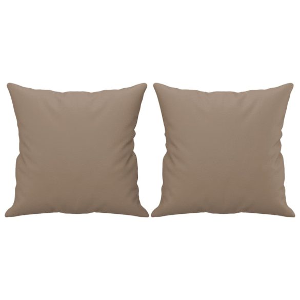 2 személyes cappuccino színű műbőr kanapé díszpárnákkal 120 cm