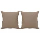 2 személyes cappuccino színű műbőr kanapé díszpárnákkal 140 cm