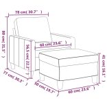 krémszínű műbőr kanapéfotel lábtartóval 60 cm