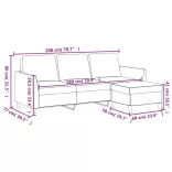 3 személyes kávészínű műbőr kanapé lábtartóval 180 cm