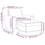 világosszürke szövet kanapéfotel lábtartóval 60 cm