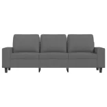 3 személyes sötétszürke szövet kanapé lábtartóval 180 cm