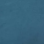 3 személyes kék bársonykanapé lábtartóval 180 cm