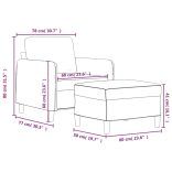 fekete szövet kanapéfotel lábtartóval 60 cm