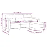 3 személyes sötétszürke mikroszálas kanapé lábtartóval 180 cm