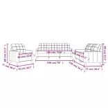 3 részes tópszínű szövet ülőgarnitúra párnákkal