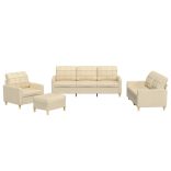 4 részes krémszínű szövet ülőgarnitúra párnákkal