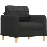 3 részes fekete szövet ülőgarnitúra párnákkal