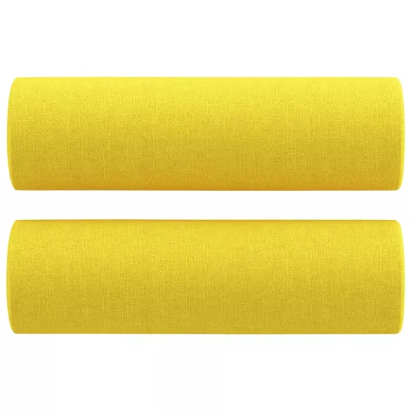 3 részes világossárga szövet ülőgarnitúra párnákkal