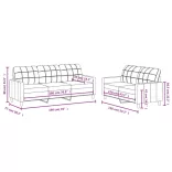 2 részes sötétszürke szövet ülőgarnitúra párnákkal