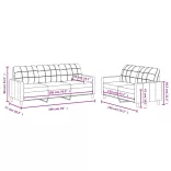 2 részes krémszínű szövet ülőgarnitúra párnákkal