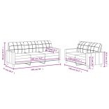 2 részes fekete szövet ülőgarnitúra párnákkal