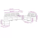 3 részes fekete szövet ülőgarnitúra párnákkal