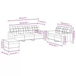 3 részes barna szövet ülőgarnitúra párnákkal