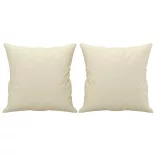 3 részes krémszínű műbőr ülőgarnitúra párnákkal