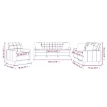 3 részes krémszínű műbőr ülőgarnitúra párnákkal