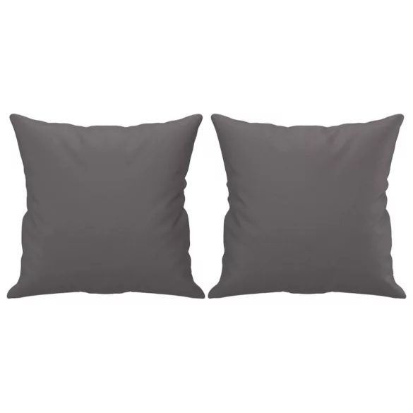 3 részes szürke műbőr ülőgarnitúra párnákkal