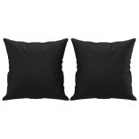 4 részes fekete műbőr ülőgarnitúra párnákkal