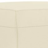 4 részes krémszínű műbőr ülőgarnitúra párnákkal