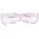 2 részes kávészínű műbőr ülőgarnitúra párnákkal