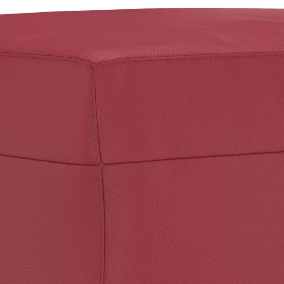 3 részes bordó műbőr ülőgarnitúra párnákkal