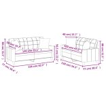 2 részes fekete műbőr ülőgarnitúra párnákkal