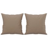 2 részes kávészínű műbőr ülőgarnitúra párnákkal