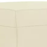 3 részes krémszínű műbőr ülőgarnitúra párnákkal