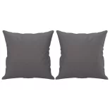 3 részes szürke műbőr ülőgarnitúra párnákkal